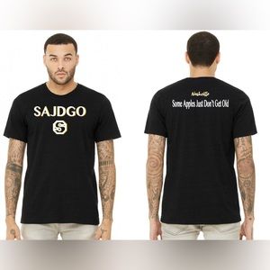 Custom T-shirt brand: SAJDGO from Nashville a on Bella Canvas black color shirt.